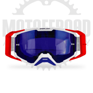 Gafas UFO Core 2.0 blancas y rojas con marca de agua Motoffroad Academy