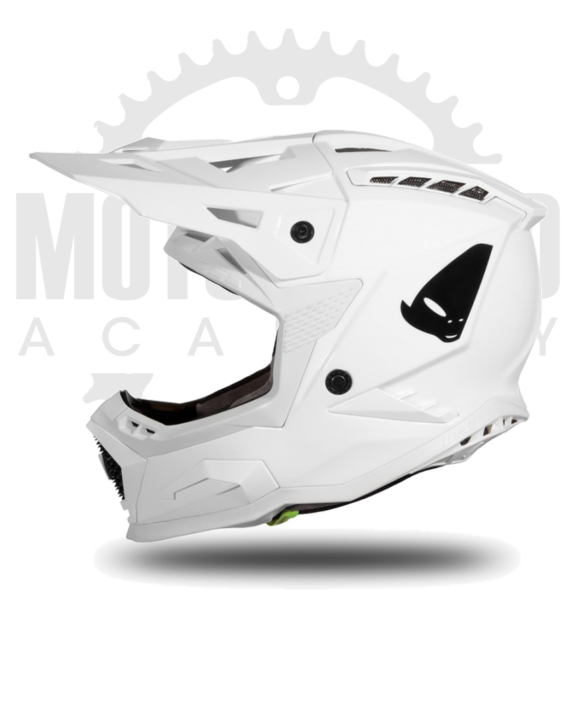 Casco UFO Echus blanco con marca de agua Motoffroad Academy